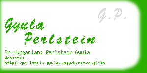gyula perlstein business card